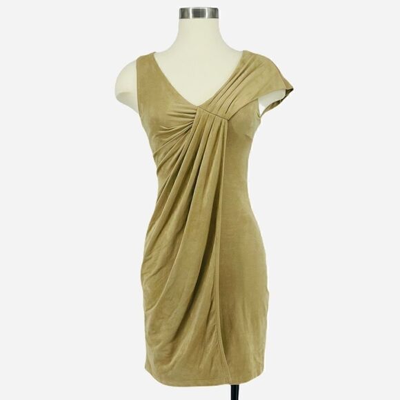 NWOT bebe Suede Draped Mini Dress - Picture 1 of 9